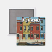 Burano Italië Magneet (Voorkant / Achterkant)