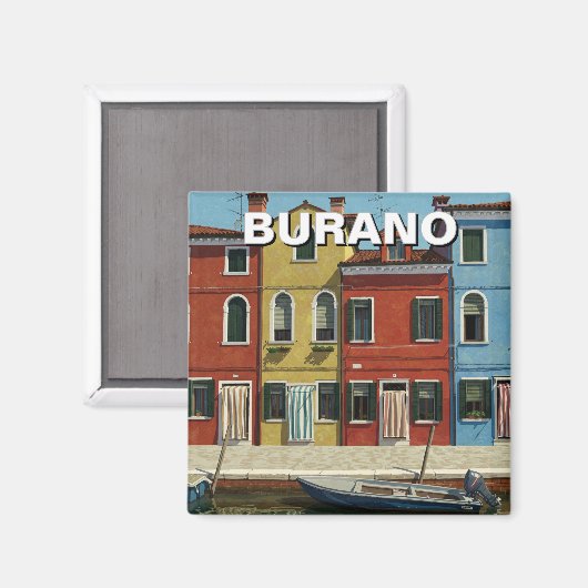 Burano Italië Magneet (Voorkant / Achterkant)