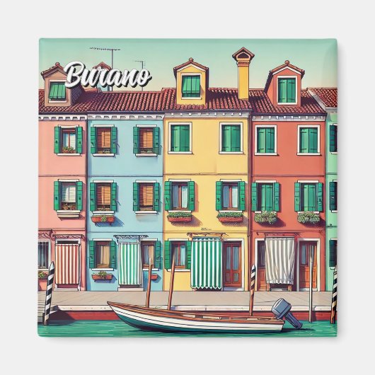 Burano Italië Magneet (Voorkant)
