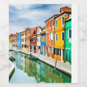 Burano, Italië Wijn Etiket (Enkel label)