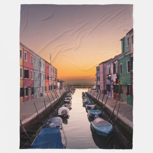 Burano Italy at Sun set Fleece Blanket (Voorkant)