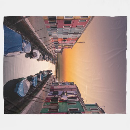 Burano Italy at Sun set Fleece Blanket (Voorkant (Horizontaal))