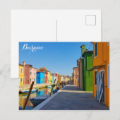 Burano Italy Colorful Houses on Canal Briefkaart (Voorkant / Achterkant)