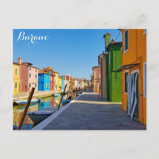 Burano Italy Colorful Houses on Canal Briefkaart (Voorkant)