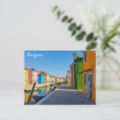 Burano Italy Colorful Houses on Canal Briefkaart (Staand voorkant)