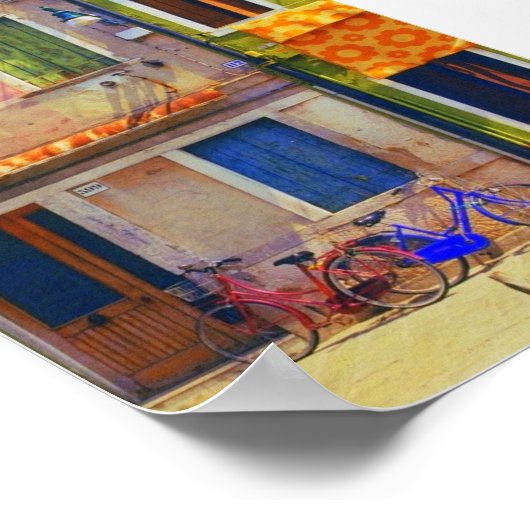 Burano Italy Street Scene Venice Poster Print (Hoek)