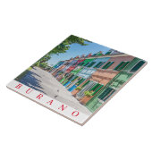 Burano kleurrijke huizen uitzicht keramische tegel tegeltje (Zijkant)