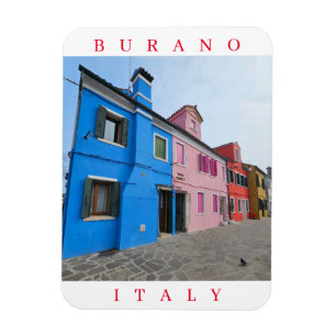 Burano pastelkleurige huizen uitzicht koelkastmagn magneet