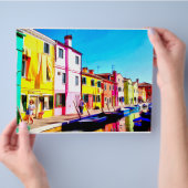 Burano, schilderij van de waterverf van Venetië Flyer (Hand)