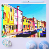 Burano, schilderij van de waterverf van Venetië Flyer (Enkel)