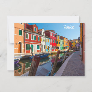 Burano Street Scene Venice Italië Briefkaart