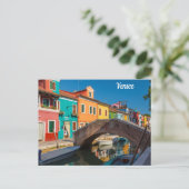 Burano Street Scene Venice Italië Briefkaart (Staand voorkant)