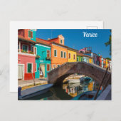 Burano Street Scene Venice Italië Briefkaart (Voorkant / Achterkant)