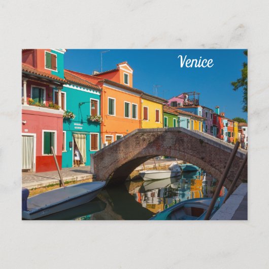 Burano Street Scene Venice Italië Briefkaart (Voorkant)