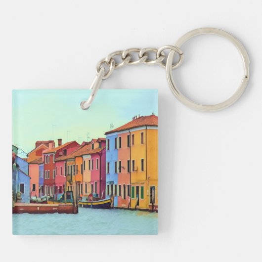 BURANO - Venetian Lagoon Venetië - Burano Sleutelhanger (Achterkant)