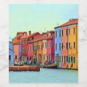 BURANO - Venetian Lagoon Venetië - Burano Wijn Etiket (Enkel label)