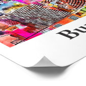 Burano Veneto Italië Reizen Waterverf Hand geteken Poster (Hoek)