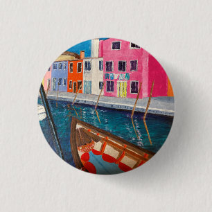 Burano Venice Italië   3 cm rondebadge Ronde Button 3,2 Cm