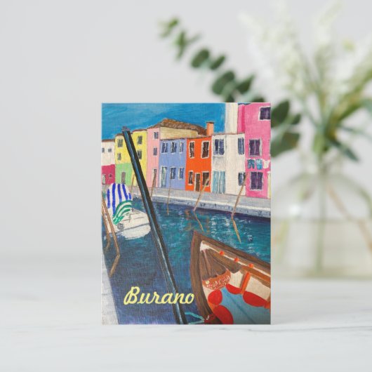 Burano Venice Italië briefkaart (Staand voorkant)