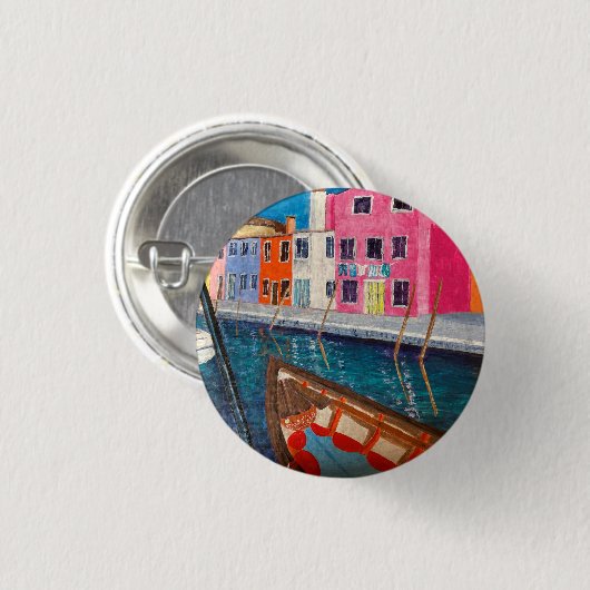 Burano Venice Italië Ronde Button 3,2 Cm (Voorkant /achterkant)