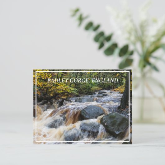 Burbage Brook in Full Spate, Padley Gorge, Verenig Briefkaart (Staand voorkant)