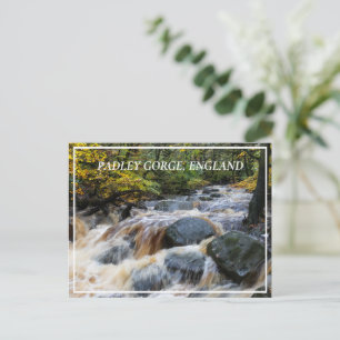 Burbage Brook in volle stroom, Padley Gorge, VK Briefkaart