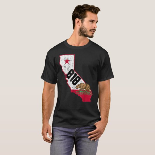 Burbank Area Code 818 Phone Number California Souv T-shirt (Voorkant volledig)