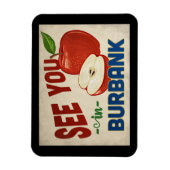 Burbank California Apple - Vintage Travel Magneet (Verticaal)