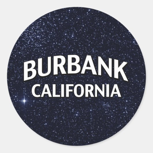 Burbank California Ronde Sticker (Voorkant)