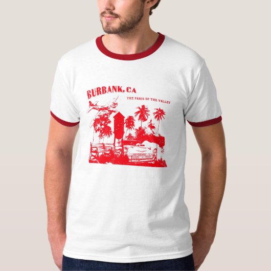 Burbank, Parijs van de vallei (rood) T-shirt (Voorkant)