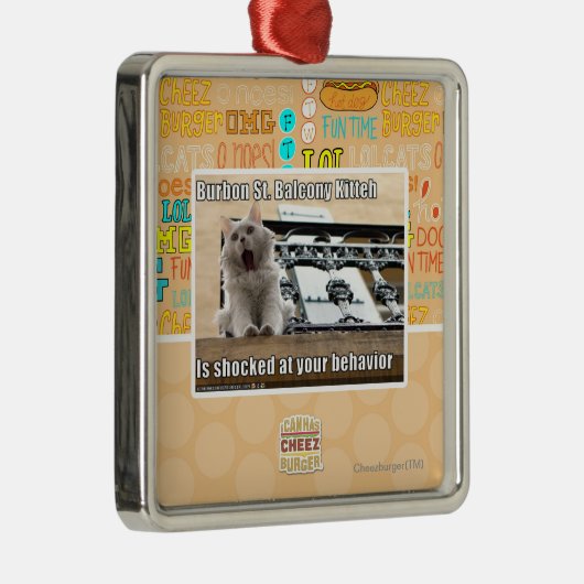 Burbon St. Balcony Kitteh Metalen Ornament (Rechts)