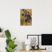 Burchell's zebra in hoog zomergras, Masai Poster (Thuiskantoor)