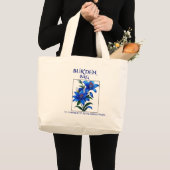 BUR'DEN BAG , BLUE LILLIES NEUTRAL CANVAS TOTE BAG (Voorkant (product))