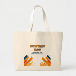 BUR'DEN BAG, ORANGE ABSTRACT CANVAS JUMBO TOTE BAG