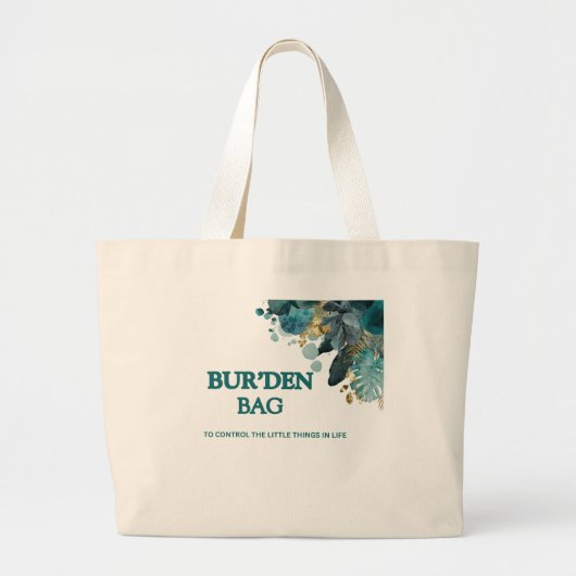 BUR'DEN BAG TEAL FLORAL CANVAS NEUTRAL TOTE BAG (Voorkant)