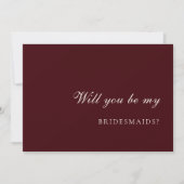Burdund & Ivory Bridesmaid Proposal Card Kaart (Voorkant)