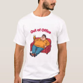 Bureau grappige luie man T-shirt (Voorkant)