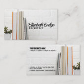 bureau met gestapelde boeken visitekaartje (Voorkant / Achterkant)