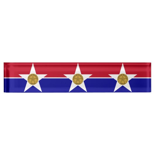 Bureau naambord met vlag van Dallas, Verenigde Sta (Voorkant)