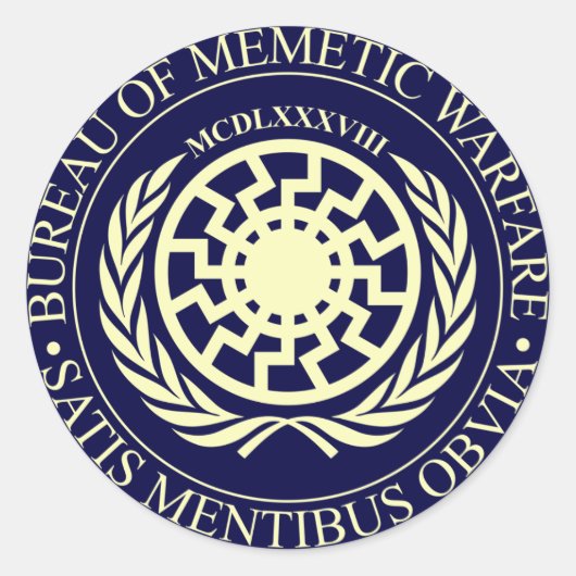 Bureau of Memetic Warfare Ronde Sticker (Voorkant)