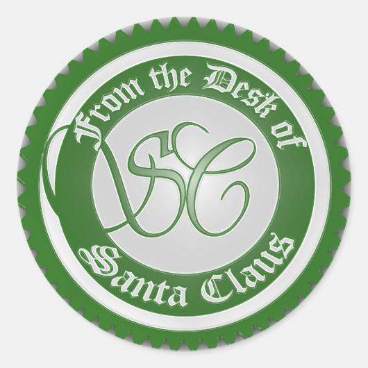 Bureau van de Kerstman Ronde Sticker (Voorkant)