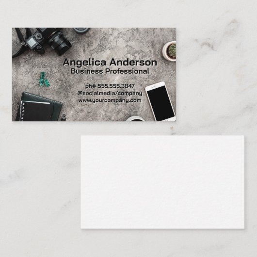 Bureau van de kunstenaar  visitekaartje (Voorkant / Achterkant)