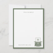 Bureau van gepersonaliseerde  Typewriter Monogram Notitiekaartje (Voorkant)