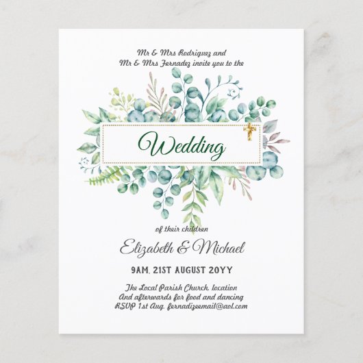 BUREAU VOOR Christelijke WEDDING Greenery Flyer (Voorkant)