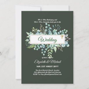 BUREAU VOOR Christelijke WEDDING Greenery Kaart