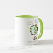 Bureau Wereldbol. Leraar Geografie. Cadeau sjabloo Mok (Voorkant rechts)