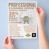 Bureaublad, Advertentie voor schoonmaakdienst Flyer (Hand)
