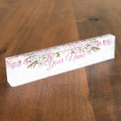 Bureaublad - Bloem Naambordje (Zijkant)