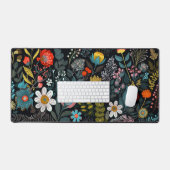 Bureaublad, madeliefjes en gekleurde wilde bloemen bureaumat (Keyboard & Muis)