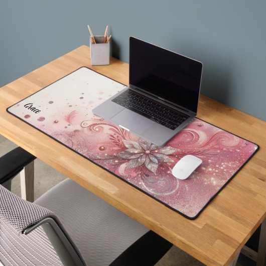 Bureaublad Roze Glitter Glans Bureaumat (Kantoor 2)